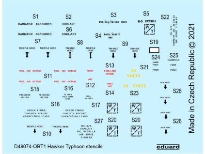 Hawker Typhoon stencils 1/48 recommended for HASEGAWA