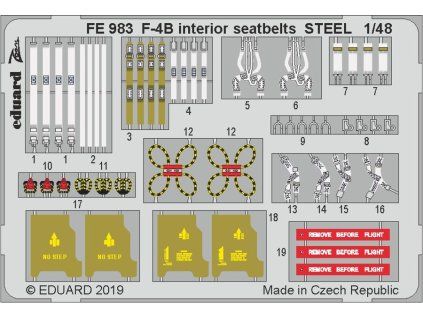 F-4B interior seatbelts STEEL 1/48 recommended for ACADEMY