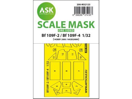 1/32 Bf 109F-2 / Bf 109F-4 one-sided express fit mask for Hasegawa / Hobby 2000