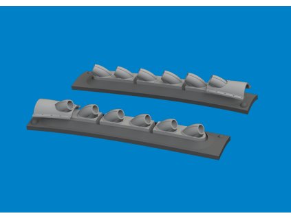 P-40 cold weather exhaust stacks rounded PRINT 1/48 recommended for EDUARD