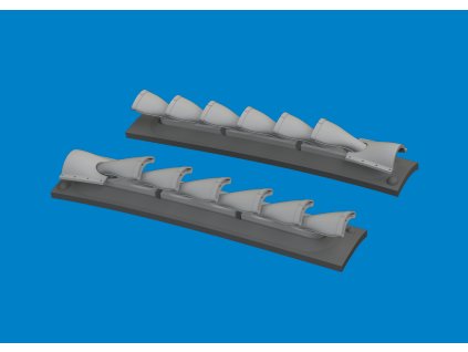 P-40 cold weather exhaust stacks fishtail PRINT 1/48 recommended for EDUARD