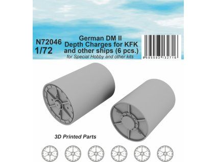 1/72 German DM II Depth Charges (6 pcs.) for KFK and other ships / for Special Navy kit