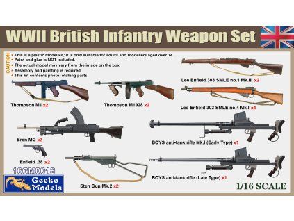 1/16 WWII British Infantry Weapon Set - Gecko
