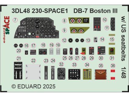 DB-7 Boston III w/ US seatbelts SPACE 1/48 recommended for HKM