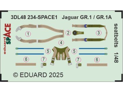 Jaguar GR.1 / GR.1A seatbelts SPACE 1/48 recommended for AIRFIX