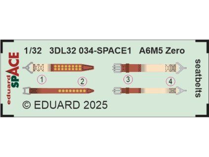 A6M5 Zero seatbelts SPACE 1/32 recommended for TAMIYA