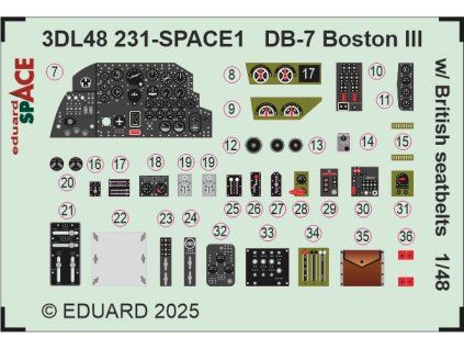 DB-7 Boston III w/ British seatbelts SPACE 1/48 recommended for HKM