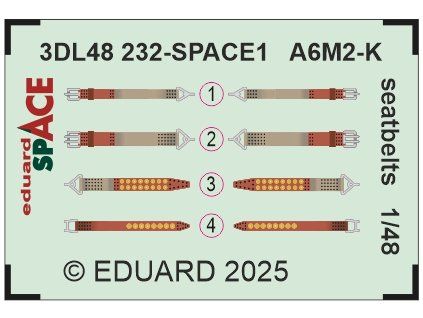A6M-2K seatbelts SPACE 1/48 recommended for EDUARD