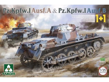 1/35 2 kits Combo Pz.Kpfw. I Ausf. A & Pz.Kpfw. I Ausf. B - Takom