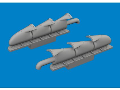 Spitfire Mk.V three-stacks exhaust fishtail PRINT 1/72 recommended for TAMIYA
