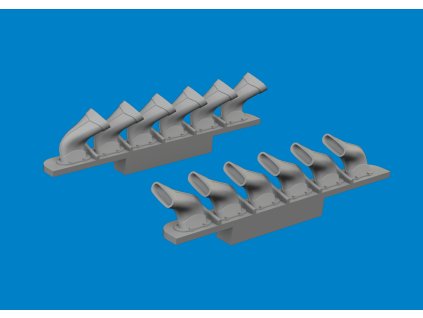 Spitfire Mk.V six-stacks exhaust fishtail PRINT 1/72 recommended for TAMIYA