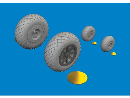 P-40N wheels diamond tread 1/48 recommended for EDUARD