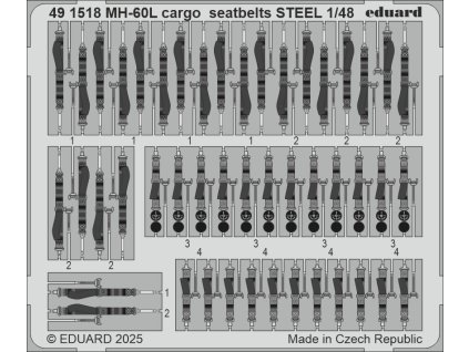 MH-60L cargo seatbelts STEEL 1/48 recommended for ICM