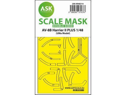 1/48 AV-8B Harrier II PLUS double-sided express fit mask for UMa Model