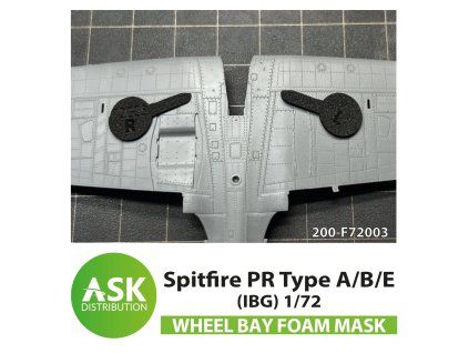 1/72 Spitfire PR Type A/B/E wheel bay FOAM flexibel mask for IBG