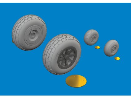 P-40N wheels block tread 1/48 recommended for EDUARD