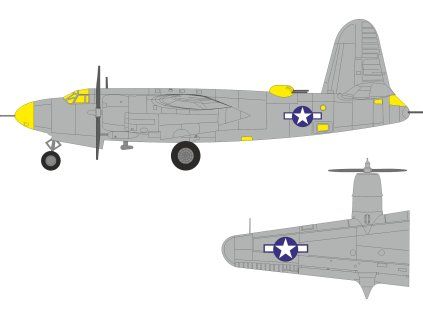 B-26F Marauder US national insignia 1/48 recommended for ICM