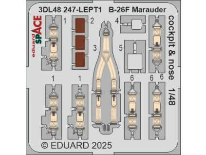 B-26F Marauder cockpit & nose SPACE 1/48 recommended for ICM