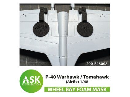 1/48 P-40 Warhawk / Tomahawk FOAM flexibel wheel bay mask for Airfix