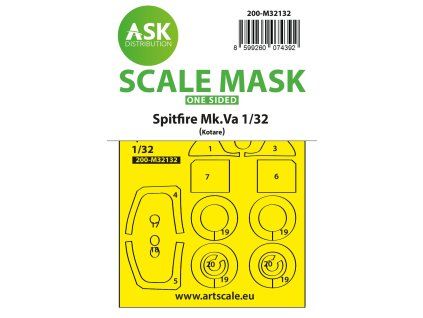 1/32 Spitfire Mk.Va one-sided express fit and self adhesive mask for Kotare