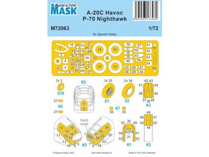 1/72 A-20C Havoc / P-70 Nighthawk MASK