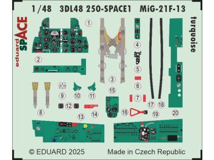 MiG-21F-13 turquoise SPACE 1/48 recommended for EDUARD