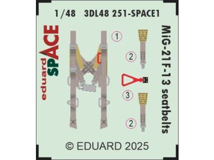 MiG-21F-13 seatbelts SPACE 1/48 recommended for EDUARD