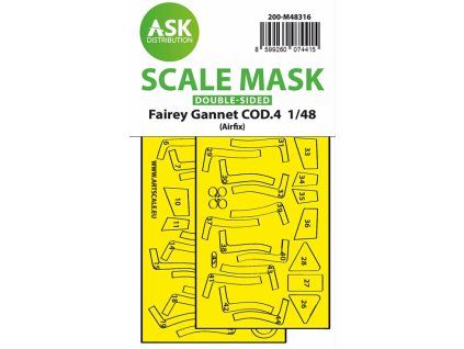 1/48 Fairey Gannet COD.4 double-sided fit and self adhesive express mask for Airfix