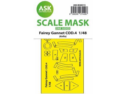 1/48 Fairey Gannet COD.4 one-sided fit and self adhesive express mask for Airfix