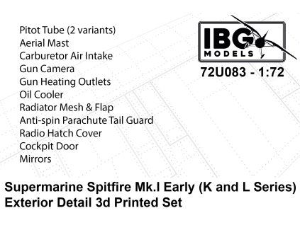 1/72 Spitfire Mk.I/II Exterior detail set