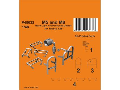 1/48 M5 and M8 Head Light and Periscope Guards / for Tamiya kits