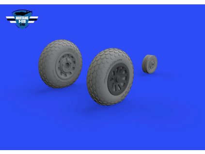 P-51B/C wheels oval tread 1/48 recommended for EDUARD
