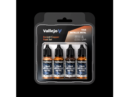 Vallejo True Metallic Metal 77253 Ancient Copper 4 colors set