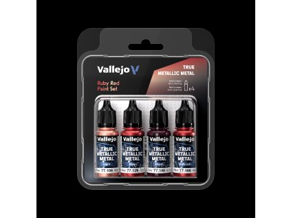 Vallejo True Metallic Metal SET 77254 Ruby Red (4x18ml)