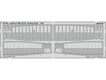 1/48 Spitfire F.Mk.22/24 landing flaps for AIRFIX kit