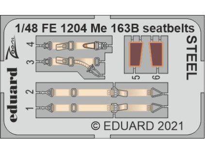 1/48 Me 163B seatbelts STEEL for GASPATCH MODELS kit