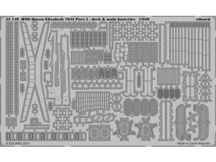 1/350 HMS Queen Elizabeth 1943 pt 5 - deck & main batteries for TRUMPETER kit
