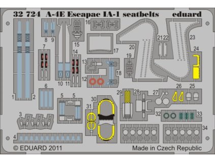 1/32 A-4E Escapac IA-1 seatbelts for TRUMPETER kit