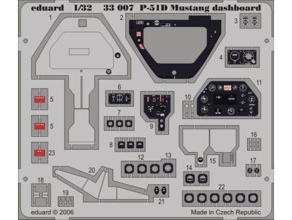 1/32 P-51D dashboard for HASEGAWA kit