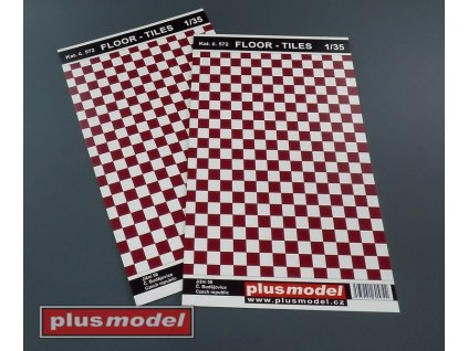 Podlaha - dlaždice, červená a bílá 190x130 mm