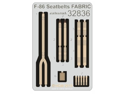 1/32 F-86 seatbelts FABRIC for KITTY HAWK kit