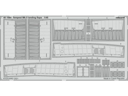 1/48 Tempest Mk.II landing flaps for EDUARD/SPECIAL HOBBY kit