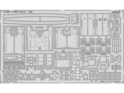 1/32 F-100F interior for TRUMPETER kit - Eduard 3