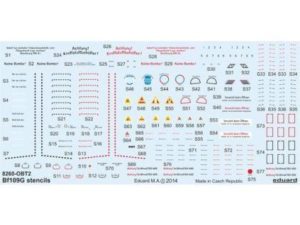 Bf 109G stencils 1/48 recommended for EDUARD
