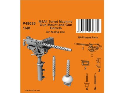 1/48 M5A1 Turret Machine Gun Mount and Gun Barrels