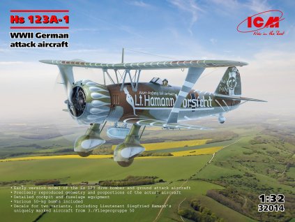 1/32 Hs 123A-1, WWII German attack aircraft