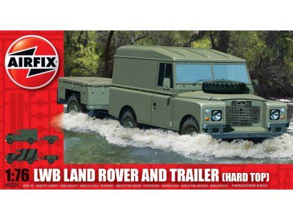 1/76 LWB Land Rover (Hard Top) & Trailer