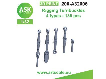 1/32 Rigging Turnbuckles - 4 types, 136 pc