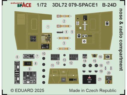 B-24D nose & radio compartment SPACE 1/72 recommended for AIRFIX