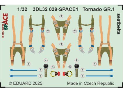 Tornado GR.1 seatbelts SPACE 1/32 recommended for ITALERI